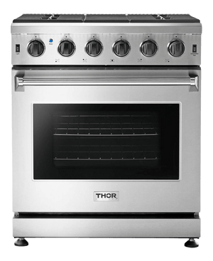 Thor Kitchen 30-Inch Gas Range with 5 Burners, 4.55 cu. ft Oven in Stainless Steel (LRG3001U)