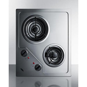 Summit 21" Wide 230V 2-Burner Coil Cooktop - CR2B224S - MyBBQDirect
