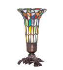 Meyda 8" High Stained Glass Pond Lily Victorian Accent Lamp - 10225