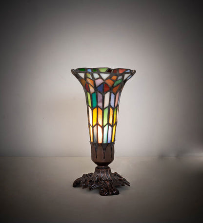 Meyda 8" High Stained Glass Pond Lily Victorian Accent Lamp - 10225