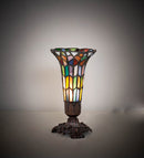 Meyda 8" High Stained Glass Pond Lily Victorian Accent Lamp - 10225