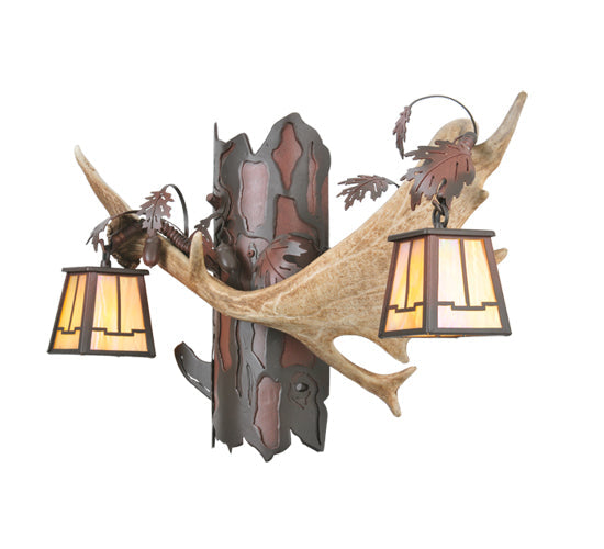 Meyda 23.5" Wide Antlers Fallow Deer 2 Light Wall Sconce- 106612 - MyBBQDirect