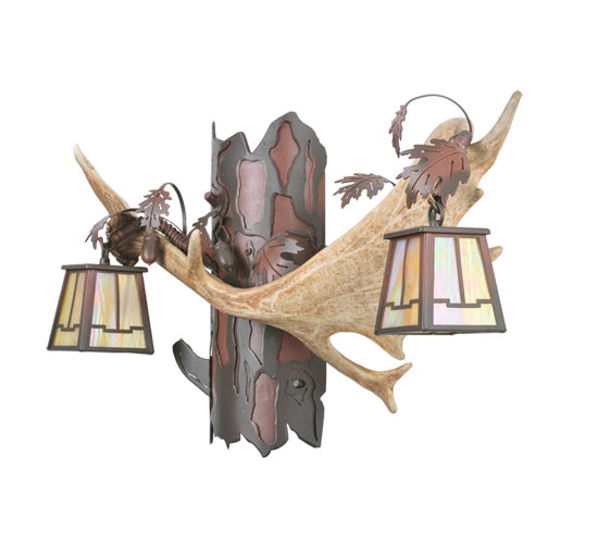 Meyda 23.5" Wide Antlers Fallow Deer 2 Light Wall Sconce- 106612 - MyBBQDirect