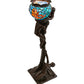 Meyda  35" High Lovers' Trangle W/Tiffany Goldfish Table Lamp- 10708