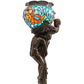 Meyda  35" High Lovers' Trangle W/Tiffany Goldfish Table Lamp- 10708