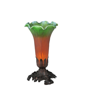 Meyda 8"H Amber/Green Pond Lily Accent Lamp '11235