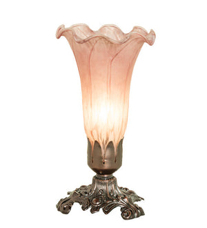 Meyda 8"H Pink Pond Lily Victorian Accent Lamp '11241