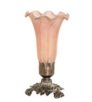Meyda 8"H Pink Pond Lily Victorian Accent Lamp '11241
