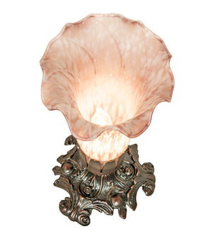 Meyda 8"H Pink Pond Lily Victorian Accent Lamp '11241
