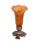 Meyda 8" High Amber Pond Lily Victorian Mini Lamp '11244