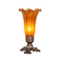 Meyda 8" High Amber Pond Lily Victorian Mini Lamp '11244