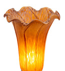 Meyda 8" High Amber Pond Lily Victorian Mini Lamp '11244