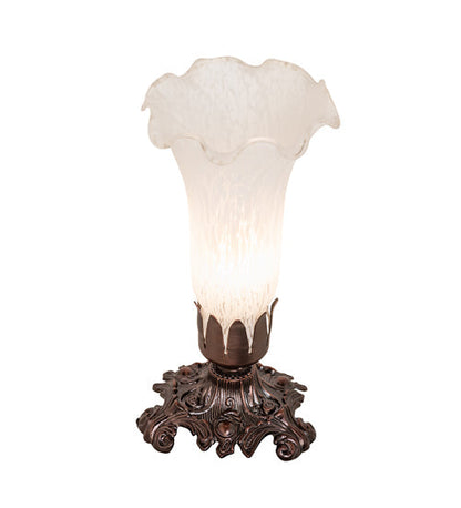 Meyda 8" High White Tiffany Pond Lily Victorian Accent Lamp '11259