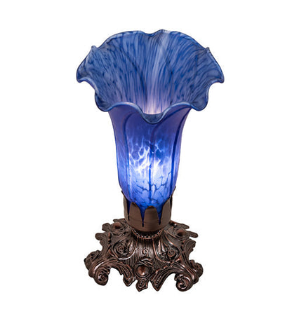 Meyda 8" High Blue Tiffany Pond Lily Victorian Accent Lamp '11262
