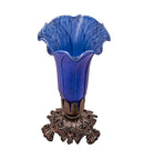 Meyda 8" High Blue Tiffany Pond Lily Victorian Accent Lamp '11262