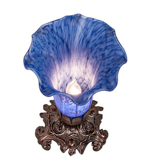 Meyda 8" High Blue Tiffany Pond Lily Victorian Accent Lamp '11262