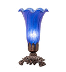Meyda 8" High Blue Tiffany Pond Lily Victorian Accent Lamp '11262
