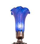 Meyda 8" High Blue Tiffany Pond Lily Victorian Accent Lamp '11262