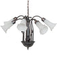 Meyda  24" Wide White Tiffany Pond Lily 7 LT Chandelier '11621