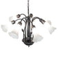 Meyda  24" Wide White Tiffany Pond Lily 7 LT Chandelier '11621
