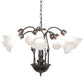 Meyda  24" Wide White Tiffany Pond Lily 7 LT Chandelier '11621