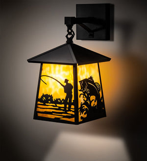 Meyda 8" Wide Stillwater Fly Fishing Creek Hanging Wall Sconce '150682