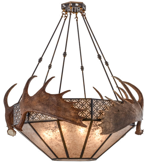 Meyda 54"W Antlers Moose Inverted Pendant- 154279 - MyBBQDirect