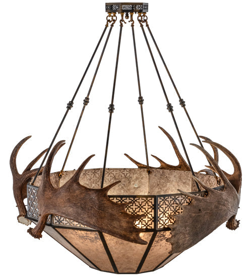 Meyda 54"W Antlers Moose Inverted Pendant- 154279 - MyBBQDirect
