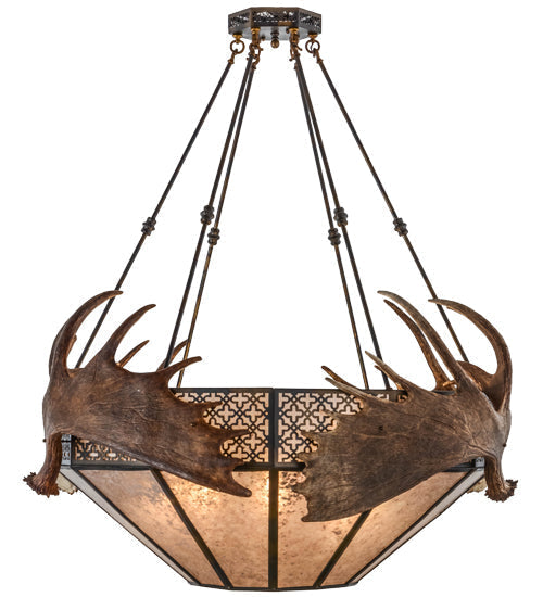Meyda 54"W Antlers Moose Inverted Pendant- 154279 - MyBBQDirect