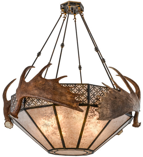 Meyda 54"W Antlers Moose Inverted Pendant- 154279 - MyBBQDirect