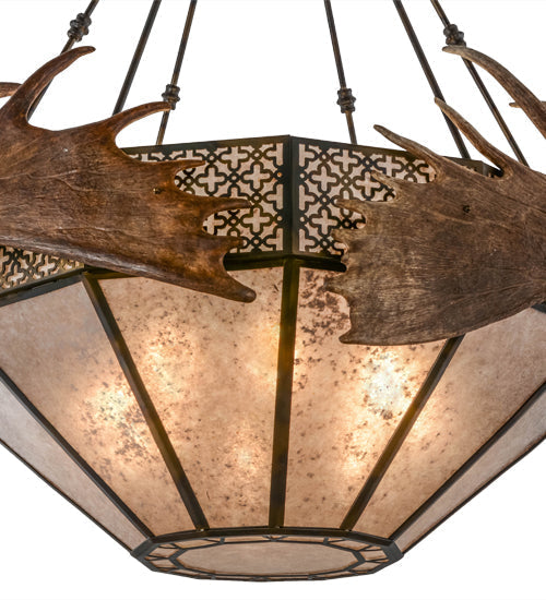Meyda 54"W Antlers Moose Inverted Pendant- 154279 - MyBBQDirect