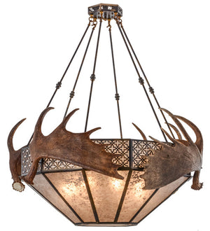 Meyda 54"W Antlers Moose Inverted Pendant- 154279 - MyBBQDirect