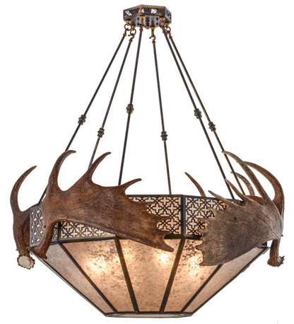 Meyda 54"W Antlers Moose Inverted Pendant- 154279 - MyBBQDirect