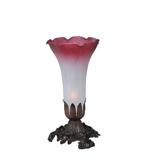 Meyda 8"H Pink/White Pond Lily Accent Lamp '15653