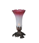 Meyda 8"H Pink/White Pond Lily Accent Lamp '15653