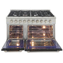 Kucht Signature 48" Pro-Style Dual Fuel Range in Black Oven Door & Gold KDF482-K-GOLD