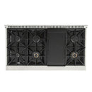 Kucht Signature 48" Pro-Style Dual Fuel Range in Black Oven Door & Gold KDF482-K-GOLD