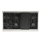 Kucht Signature 48" Pro-Style Dual Fuel Range in Black Oven Door & Gold KDF482-K-GOLD