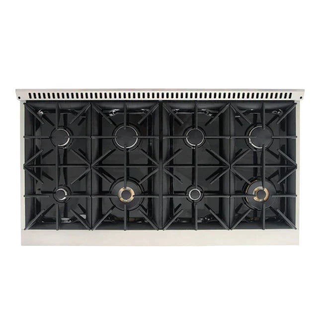 Kucht Signature 48-Inch Pro-Style Dual Fuel Range in Stainless Steel with Black Oven Door & Rose Gold KDF482-K-ROSE