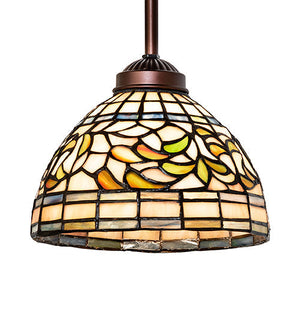 Meyda 8"W Tiffany Turning Leaf Mini Pendant '16211