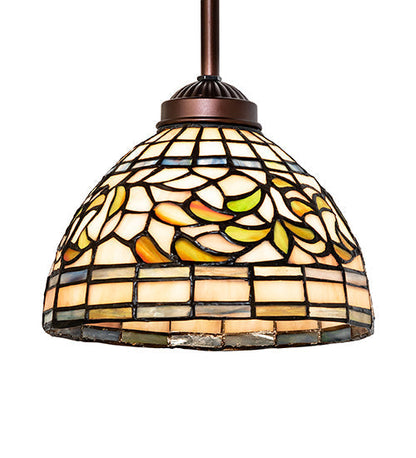 Meyda 8"W Tiffany Turning Leaf Mini Pendant '16211