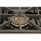 Kucht Signature 36" Gas Range with Convection Oven in White with White Knobs & Gold Handle KNG361-W-GOLD