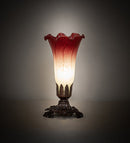 Meyda 8" High Seafoam/Cranberry Pond Lily Victorian Mini Lamp '185087