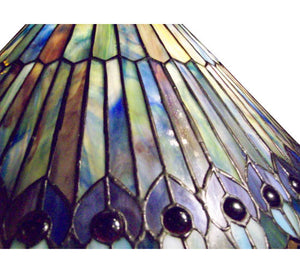 Meyda 8"W Tiffany Jeweled Peacock Wall Sconce '18525