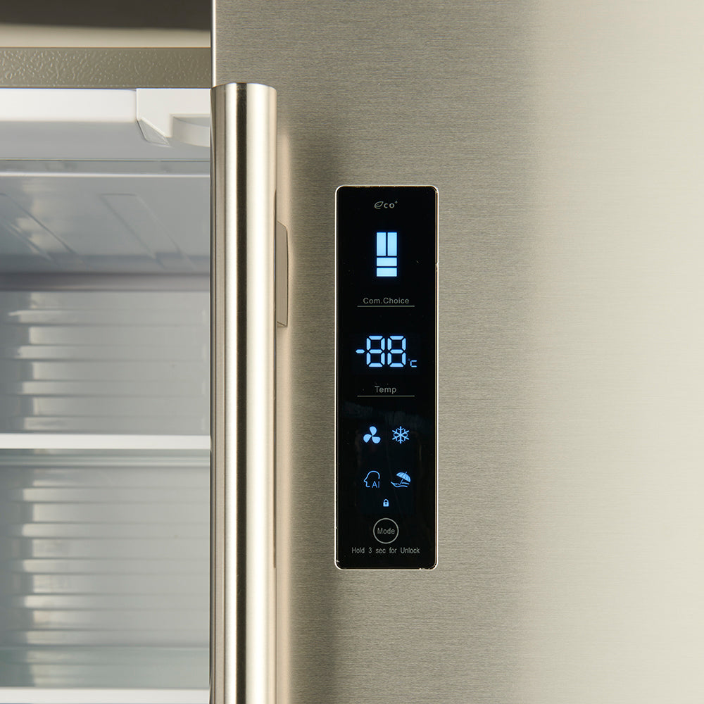 FORNO Bovino 33" French Door Refrigerator in Stainless Steel, 19cuft with Built-in style Grille Trim Kit - FFFFD1907-37SG