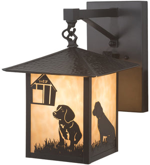 Meyda 9" Wide Seneca Dog Straight Arm Wall Sconce 197656
