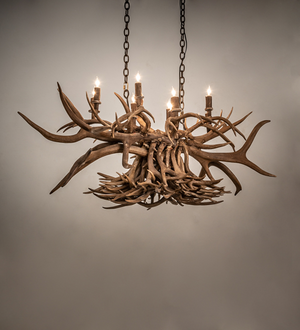 Meyda 55" Long Antlers 10 Light Oblong Chandelier- 251967