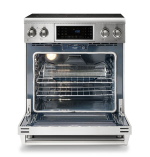 Thor Kitchen 3-Piece Appliance Package - 30-Inch Electric Range with Tilt Panel, French Door Refrigerator, and Dishwasher in Stainless Steel