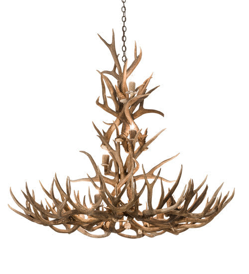 Meyda 52" Wide Antlers Mule Deer 12 Light Chandelier- 200432 - MyBBQDirect