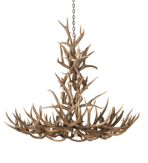 Meyda 52" Wide Antlers Mule Deer 12 Light Chandelier- 200432 - MyBBQDirect